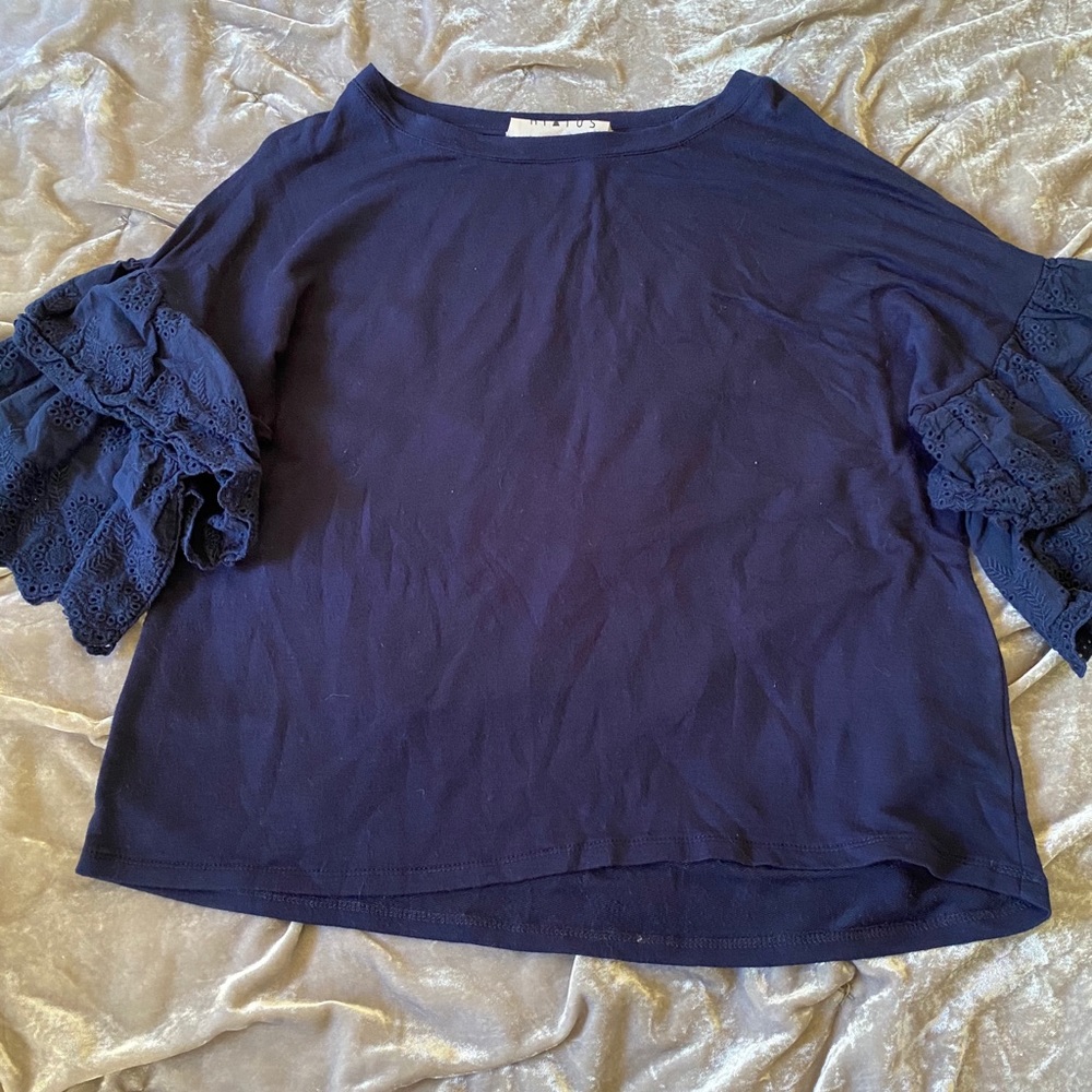 Blue Ruffle Top